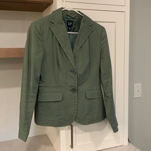 Womens Green Cotton Blazer From Gap